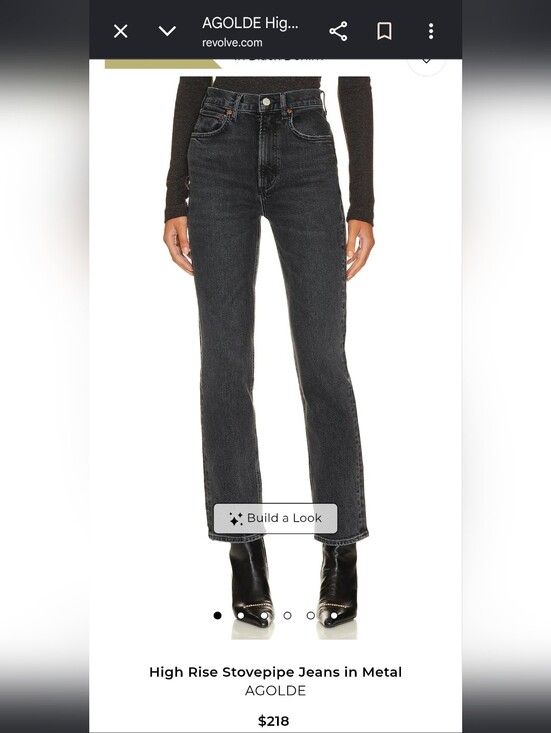 Agolde Denim - AGOLDE High Rise Stovepipe Straight Leg Black Wash Jeans Size 30